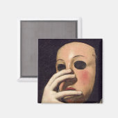 Frau mit Maske Magnet (Vorderseite/Rückseite)