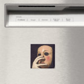 Frau mit Maske Magnet (In Situ (Geschirrspüler))