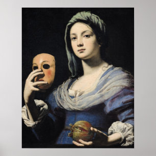 Frau mit Maske Poster
