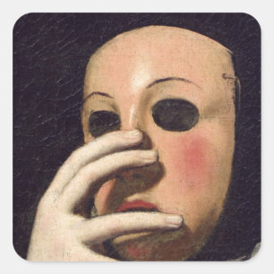 Frau mit Maske Quadratischer Aufkleber