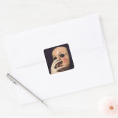 Frau mit Maske Quadratischer Aufkleber (Umschlag)