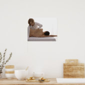 Frau mit Massage Poster (Küche)