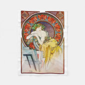 Frau mit Mohn, Mucha Fleecedecke (Vorderseite)