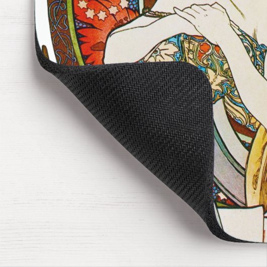 Frau mit Mohn, Mucha Mousepad (Ecke)