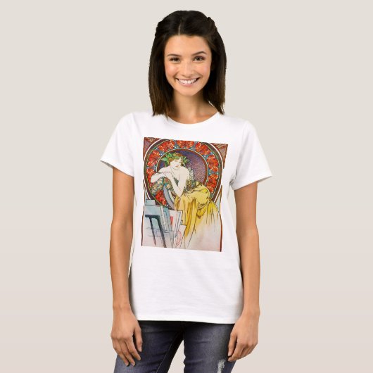 Frau mit Mohn, Mucha T-Shirt (Vorne ganz)
