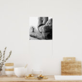 Frau mit Morgenkaffee Stift zeichnend Kunst Poster (Küche)