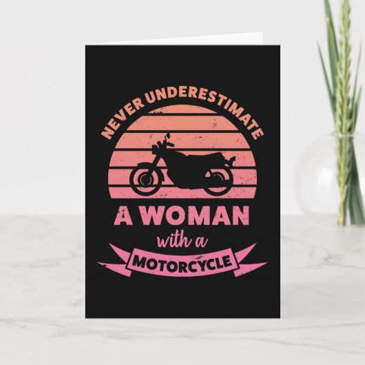 Frau mit Motorrad Funny Gifts Ehefrau Karte (Vorderseite)