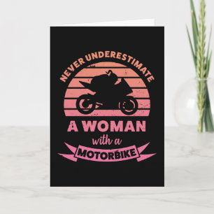 Frau mit Motorrad Lustige Geschenke Ehefrau Karte