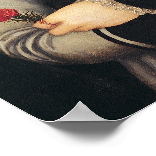 Frau mit Nelke Poster (Ecke)