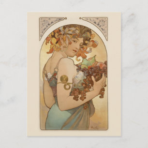 Frau mit Obst Postkarte