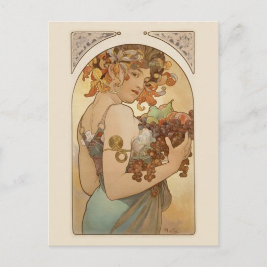 Frau mit Obst Postkarte (Vorderseite)