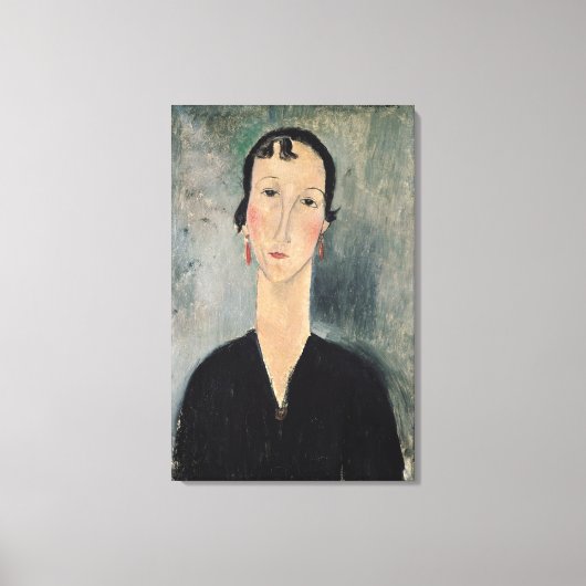 Frau mit Ohrringen Leinwanddruck (Vorderseite)