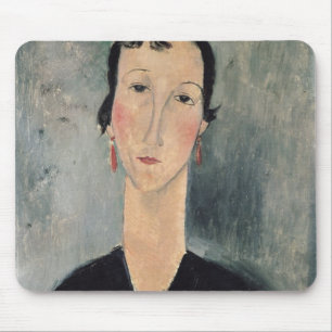 Frau mit Ohrringen Mousepad