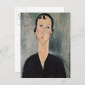 Frau mit Ohrringen Postkarte (Vorne/Hinten)