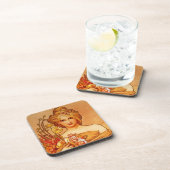 Frau mit Oragna Bouquet Untersetzer (Rechte Seite)