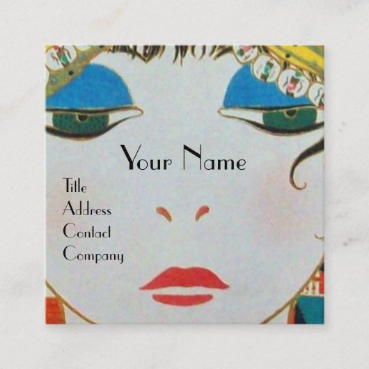 FRAU MIT ORIENTAL TURBAN Beauty Fashion Quadratische Visitenkarte (Vorderseite)