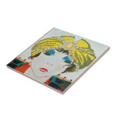 FRAU MIT ORIENTAL YELLOW TURBAN / Beauty Fashion Fliese (Seite)