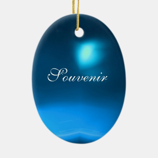 FRAU MIT ORIENTAL YELLOW TURBAN / BLAUE SAPPHIRE KERAMIKORNAMENT (Hinten)