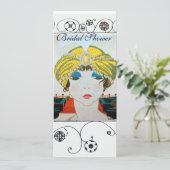 FRAU MIT ORIENTAL YELLOW TURBAN BRAUTPARTY EINLADUNG (Stehend Vorderseite)