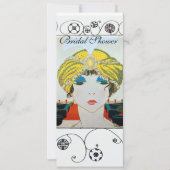 FRAU MIT ORIENTAL YELLOW TURBAN BRAUTPARTY EINLADUNG (Vorderseite)