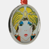FRAU MIT ORIENTAL YELLOW TURBAN SILBERNES ORNAMENT (Rechts)