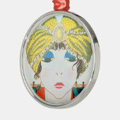 FRAU MIT ORIENTAL YELLOW TURBAN SILBERNES ORNAMENT (Links)