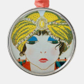 FRAU MIT ORIENTAL YELLOW TURBAN SILBERNES ORNAMENT (Vorne)