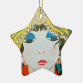 FRAU MIT ORIENTAL YELLOW TURBAN Star Keramikornament (Links)
