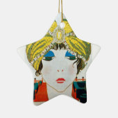 FRAU MIT ORIENTAL YELLOW TURBAN Star Keramikornament (Rechts)