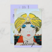 FRAU MIT ORIENTAL YELLOW TURBAN UAWG RSVP KARTE (Vorne/Hinten)