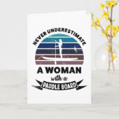Frau mit Paddle Board Funny Gift Mama Karte (Gelbe Blume)