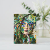 Frau mit Papagei, Postkreuz Postkarte (Stehend Vorderseite)