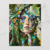 Frau mit Papagei, Postkreuz Postkarte (Vorderseite)