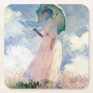 Frau mit Parasol, Claude Monet, 1886 Rechteckiger Pappuntersetzer