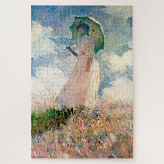Frau mit Parasol Claude Monet Vintage Kunst Puzzle (Vertikal)
