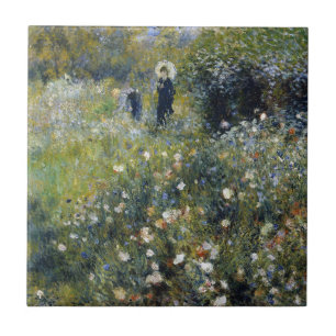 Frau mit Parasol im Garten von Auguste Renoir Fliese