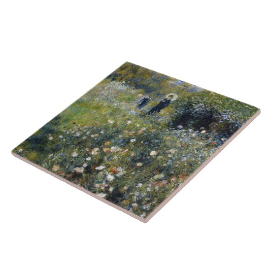 Frau mit Parasol im Garten von Auguste Renoir Fliese (Seite)