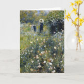 Frau mit Parasol im Garten von Auguste Renoir Karte (Gelbe Blume)