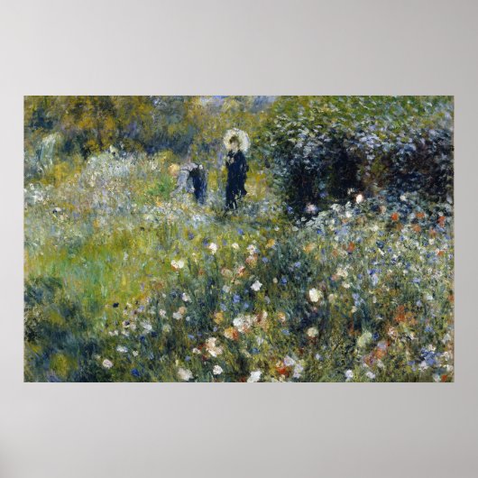 Frau mit Parasol im Garten von Auguste Renoir Poster (Vorne)