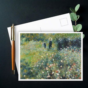 Frau mit Parasol im Garten von Auguste Renoir Postkarte