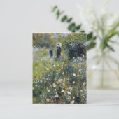Frau mit Parasol im Garten von Auguste Renoir Postkarte (Stehend Vorderseite)