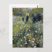 Frau mit Parasol im Garten von Auguste Renoir Postkarte (Vorne/Hinten)