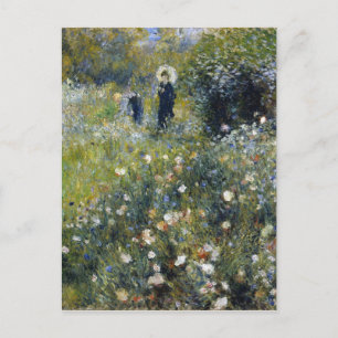 Frau mit Parasol im Garten von Auguste Renoir Postkarte