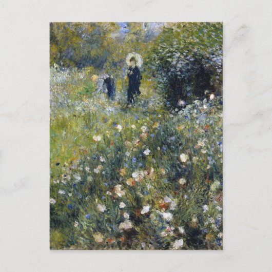 Frau mit Parasol im Garten von Auguste Renoir Postkarte (Vorderseite)