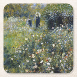 Frau mit Parasol im Garten von Auguste Renoir Rechteckiger Pappuntersetzer