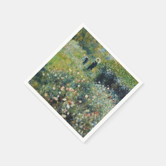 Frau mit Parasol im Garten von Auguste Renoir Serviette (Ecke)