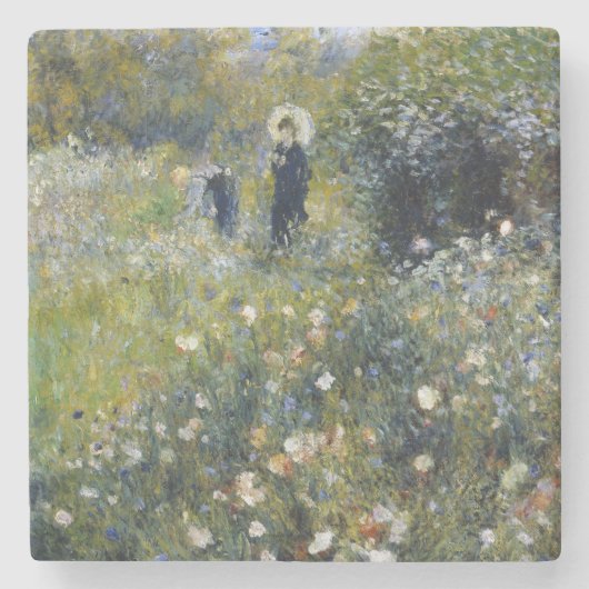 Frau mit Parasol im Garten von Auguste Renoir Steinuntersetzer (Vorderseite)