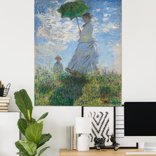 Frau mit Parasol Poster (Heimbüro)