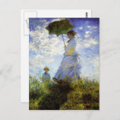 Frau mit Parasol Postkarte (Vorne/Hinten)