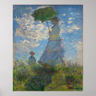 Frau mit Parasol von Claude Monet Poster